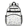 thumbnail image 1 of Football and Tennisball White Pattern Cute School Backpack Bag for School with Padded Back and Adjustable Shoulder Straps 15.25"x11.5"x5.25", 1 of 5