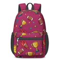 thumbnail image 1 of Football and Trophy Pink Pattern 17" School Backpacks for Teens,Waterproof Oxford Fabric,S-Shape Padded Straps for School,Travel,Hiking,Camping, 1 of 6