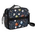 thumbnail image 1 of Football and Volleyball Navy Pattern Bento School Insulated Lunch Bag Box with Shoulder Strap and Bottle Holder, 11" X 9.5" X 3.5", 1 of 5
