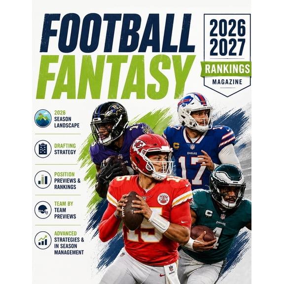 Football fantasy 2026 2027 rankings magazine: Drafting strategy, Position previews & Rankings with Advanced strategies &, (Paperback)