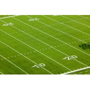Football field of Creighton University Morrison Football Stadium showing the 10 yard and 20 yard lines with bright green grass, Omaha, Nebraska Poster Print by Panoramic Images 36 x 24