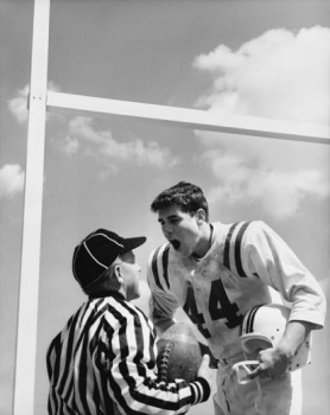 Football player arguing with a referee Canvas Art - (18 x 24)