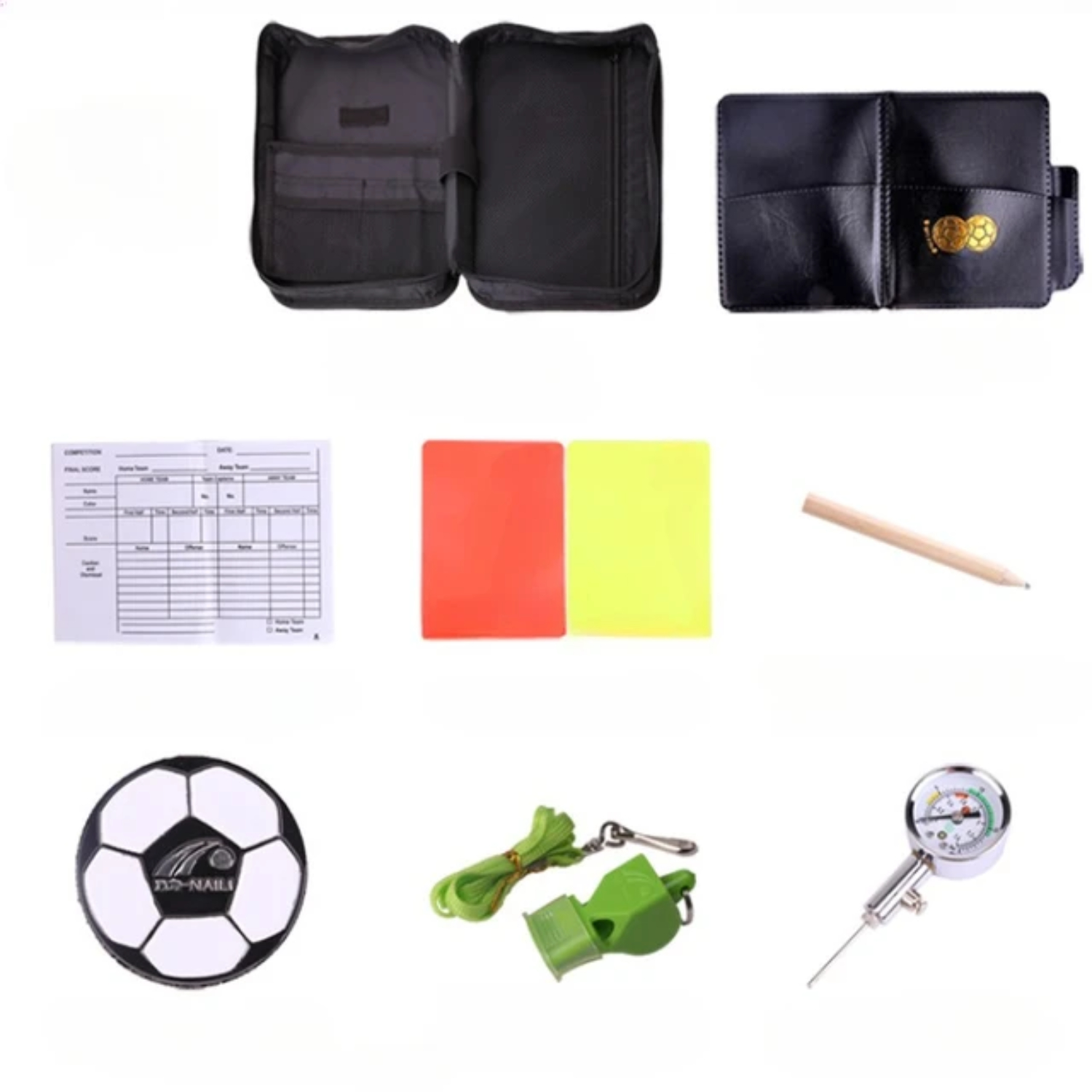 Football referee bag Whistle purse Red and Yellow Card coin Ball
