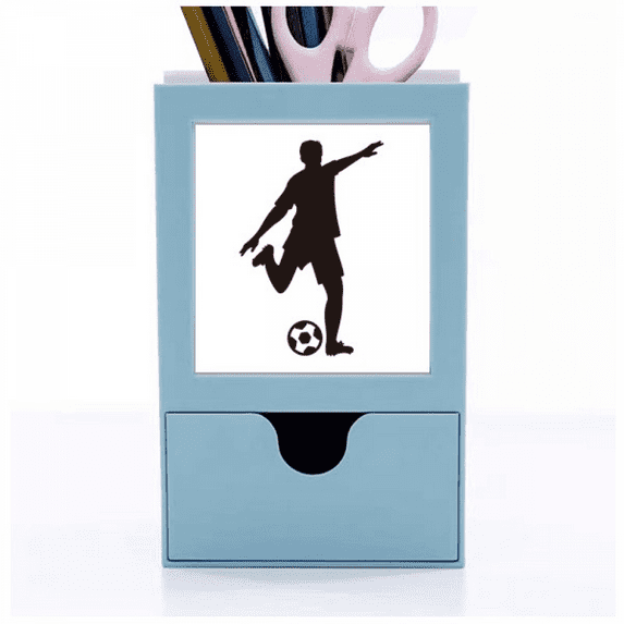 Football soccer Outline Sports Desk Supplies Organizer Pen Holder Card