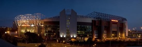 Football stadium lit up at night Old Trafford Greater Manchester England Canvas Art - Panoramic Images (18 x 6)