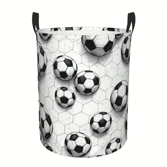 Football-themed Folding Laundry Basket, Bathroom Storage Basket, Home Decoration and Accessories, Room Organizing Supplies