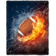 thumbnail image 1 of Football with Ice and Fire Blanket Flannel Fleece Throw Blanket Gifts for Bed Couch Sofa Chair 50"X40", 1 of 6