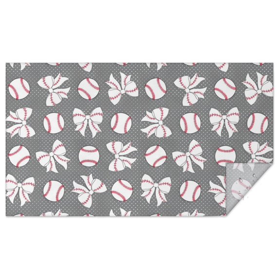 Footballs with Bows Pattern Rectangle Tablecloth 60"x102",Waterproof Polyester Rectangle Table Cloth, Wipeable Spillproof Polyester Tablecloth for Dining, Camping, Indoor and Outdoor
