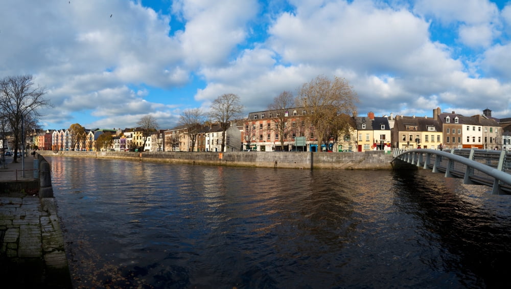 Footbridge across a river Millenium Bridge River Lee Cork County Cork Republic Of Ireland Canvas Art - Panoramic Images (27 x 9)