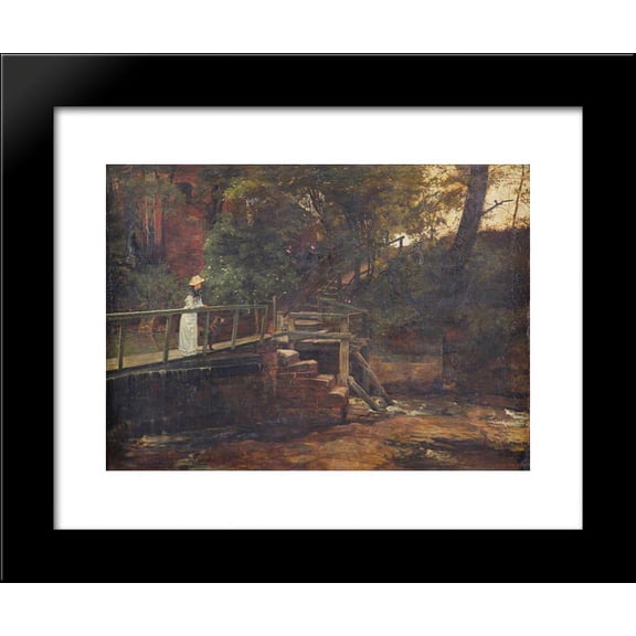 Footbridge at Birch Hill House, Mucklow Hill, Worcestershire 20x24 Framed Art Print by Edward R. Taylor