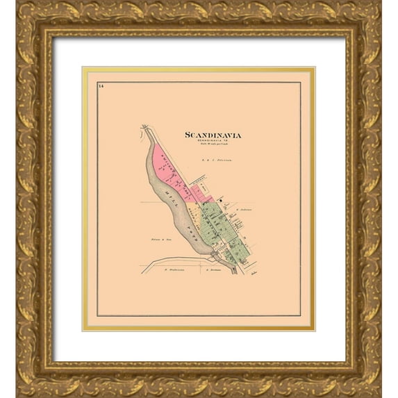 Foote 20x22 Gold Ornate Wood Framed with Double Matting Museum Art Print Titled - Scandinavia Wisconsin Foote 1889