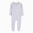 thumbnail image 1 of Footed Long Sleeve Baby Pajamas With Zipper Cotton Infant Sleepers, 1 of 9