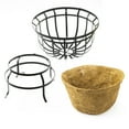 thumbnail image 1 of Footed Metal Basket Planter with Coco Liner, 1 of 1