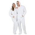 thumbnail image 1 of Footed Pajamas - Arctic White Adult Hoodie Fleece One Piece - Adult - Medium (Fits 5'8 - 5'11"), 1 of 5