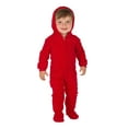 thumbnail image 1 of Footed Pajamas - Bright Red Infant Hoodie Fleece One Piece - Infant - XLarge (Fits 12-18mos.), 1 of 4