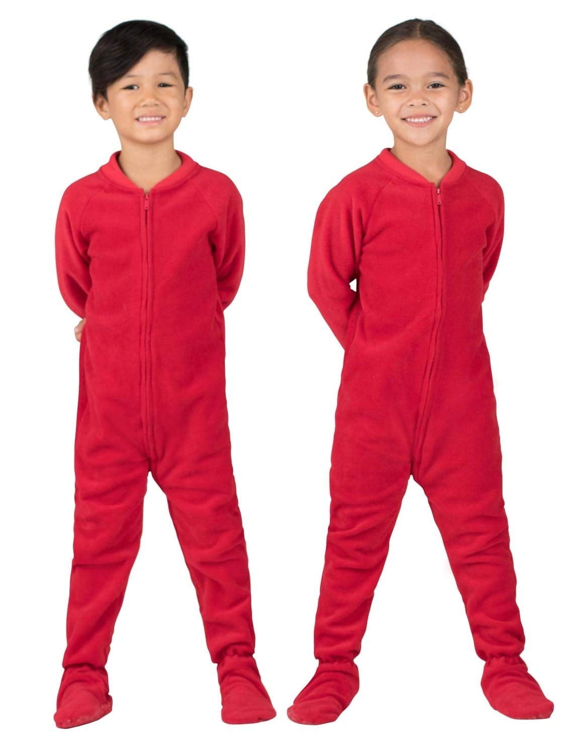 Footed Pajamas Bright Red Toddler Fleece One Piece Toddler Large