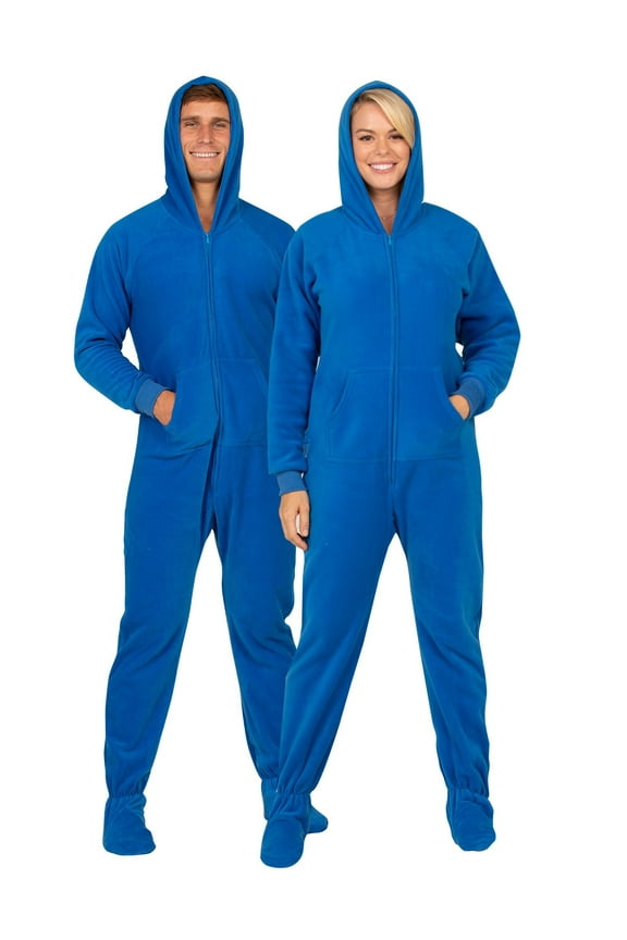 - Brilliant Blue Adult Hoodie Fleece One Piece - Adult - Large Plus/Wide (Fits 5'11 - 6'4")