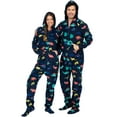 thumbnail image 1 of Footed Pajamas - Dinosaur World Adult Hoodie Fleece One Piece - Adult - Small2X/Dbl Wide (Fits 5'3 - 5'6"), 1 of 6