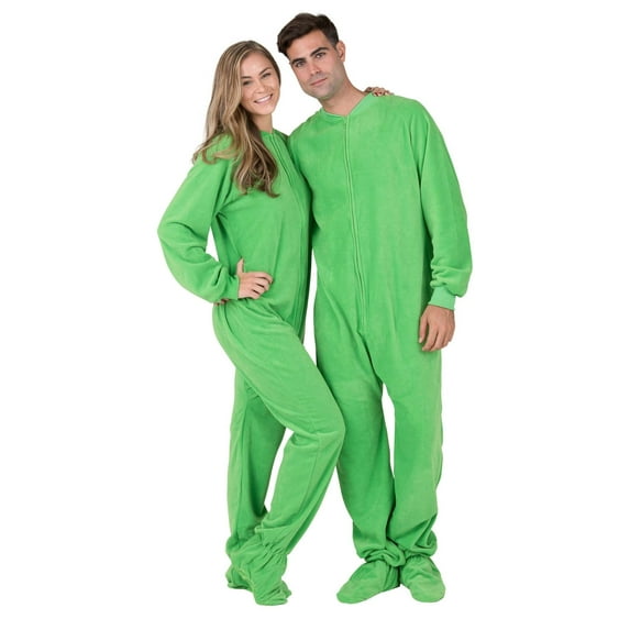 Footed Pajamas - Emerald Green Adult Fleece One Piece - Adult - Medium (Fits 5'8 - 5'11")