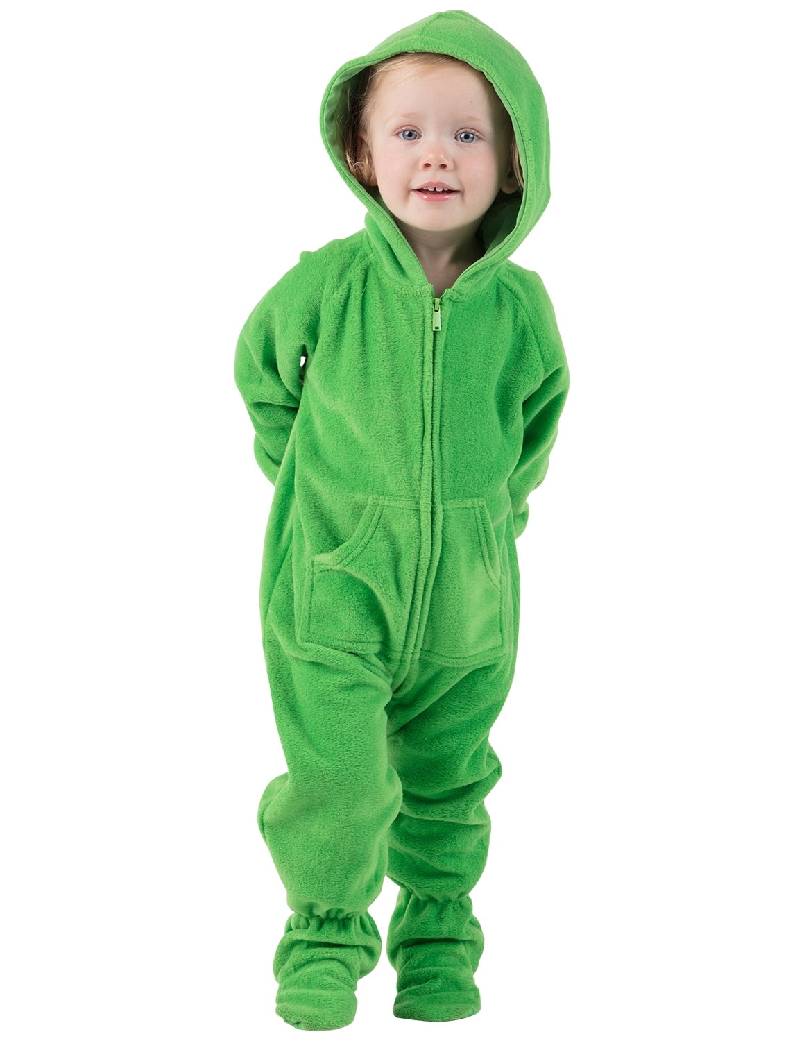 Walmart Footed Pajamas - Emerald Green Infant Hoodie Fleece Onesie ...