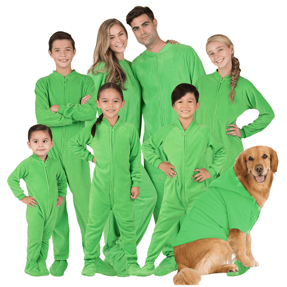 Footed Pajamas - Emerald Green Toddler Fleece One Piece - Toddler - Large (Fits 3'4 - 3'6")
