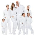 thumbnail image 1 of Footed Pajamas - Family Matching Frosted White Hoodie One Pieces for Boys, Girls, Men, Women and Pets - Adult - Medium (Fits 5'8 - 5'11"), 1 of 6