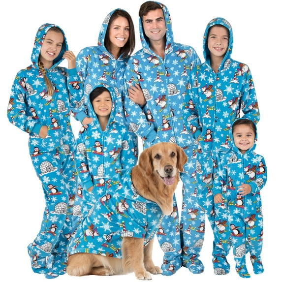 Footed Pajamas - Family Matching Polar Hoodie One Pieces for Boys, Girls, Men, Women and Pets - Adult - Medium Plus/Wide (Fits 5'8 - 5'11")
