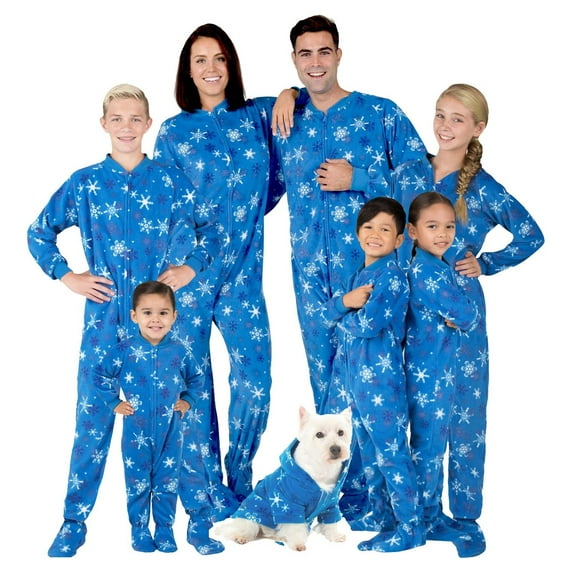 Footed Pajamas - Family Matching Snow Blizzard Day One Pieces for Boys, Girls, Men, Women and Pets - Kids - XSmall (Fits 3'10 - 4'1")