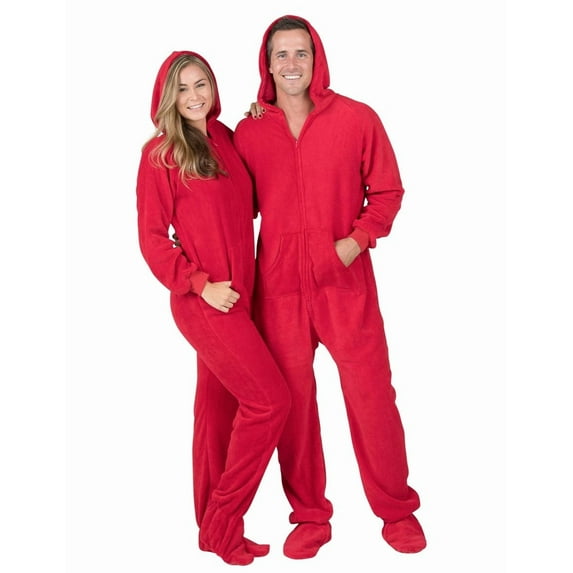 Footed Pajamas - Heatwave Adult Hoodie Chenille One Piece - Adult - Large Plus/Wide (Fits 5'11 - 6'4")