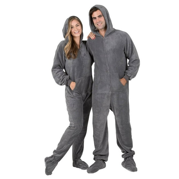 Footed Pajamas - Howling Moon Adult Hoodie Chenille One Piece - Adult - XLarge (Fits 6'4 - 6'7")