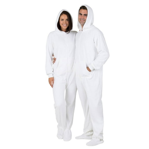Footed Pajamas - In The Clouds Adult Hoodie Chenille One Piece - Adult - Large Plus/Wide (Fits 5'11 - 6'4")