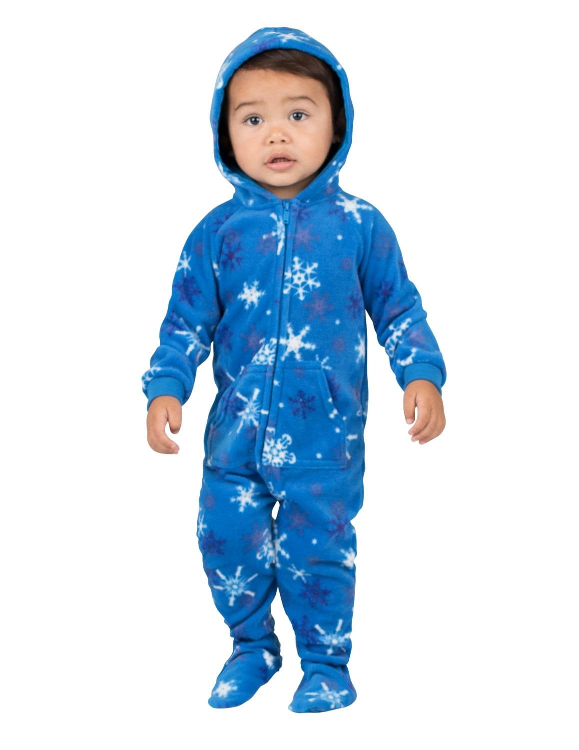 Footed Pajamas Its A Snow Day Infant Hoodie Fleece One Piece Infant