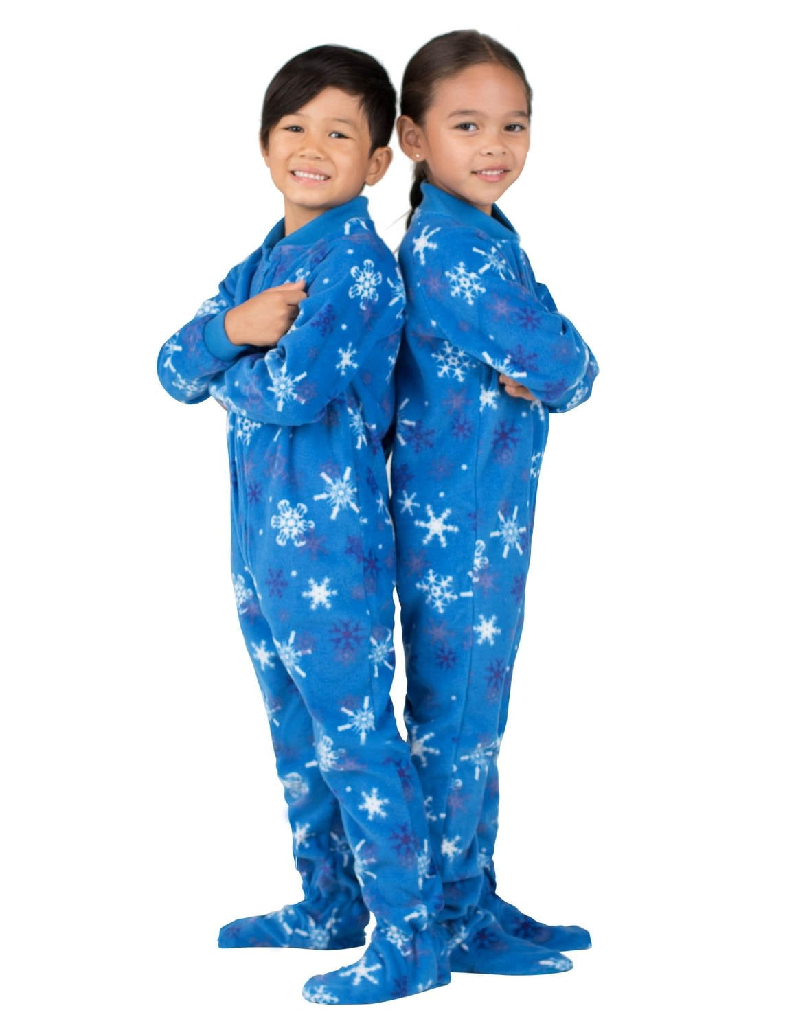 Big Feet Pyjama Co Pigiami In Pile Per Bambini – Marrone Cioccolato Con Cuori – Zip Davanti E Suole Antiscivolo - 4
