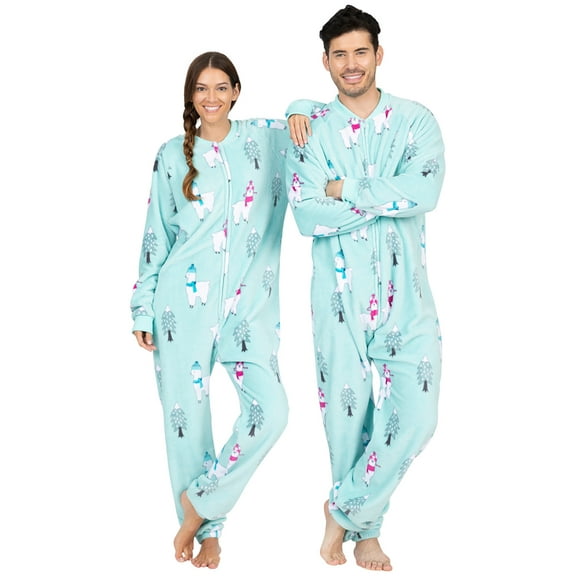 Footed Pajamas - Llamas Adult Footless Hoodie Chenille One Piece - Adult - Large Adult Plus Size/Wide (Fits 5'11 - 6'4")