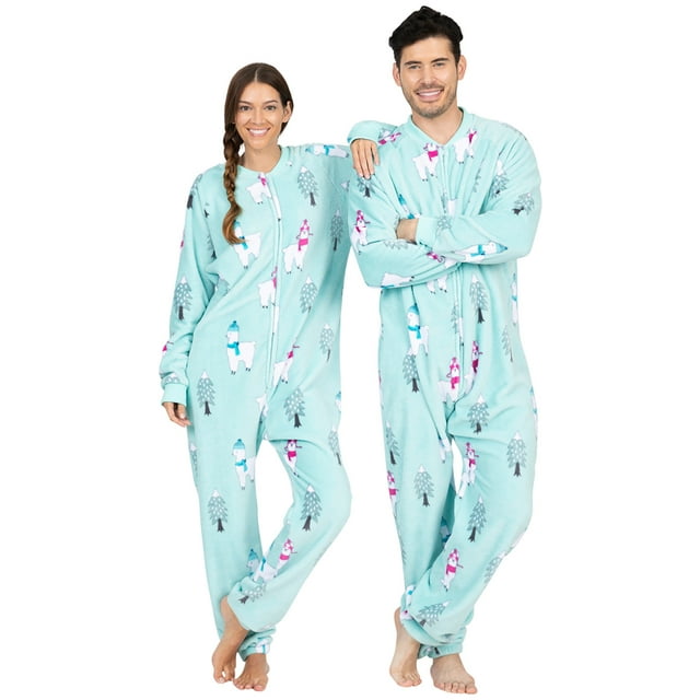 Footed Pajamas - Llamas Adult Footless Hoodie Chenille One Piece ...