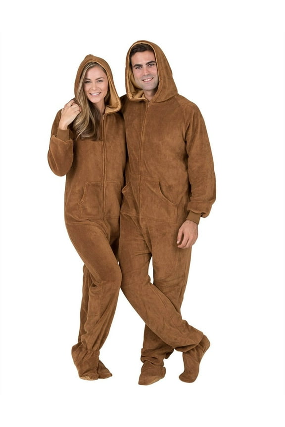 - Teddy Bear Adult Hoodie Chenille One Piece - Adult - Medium (Fits 5'8 - 5'11")