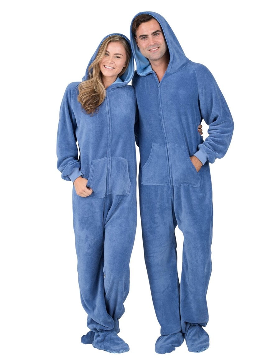 Footed Pajamas Under The Sea Adult Hoodie Chenille One Piece Adult XSmall Fits 5 2 5 4