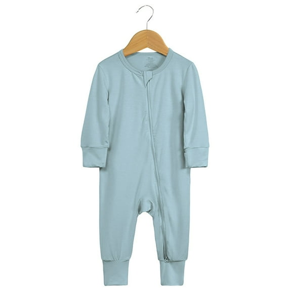 Footed Pajamas for Girls Baby Cotton Rompers Footed Pajamas Zipper Long Sleeve Sleeper Jumpsuit Boy Clothes 6-12 Months
