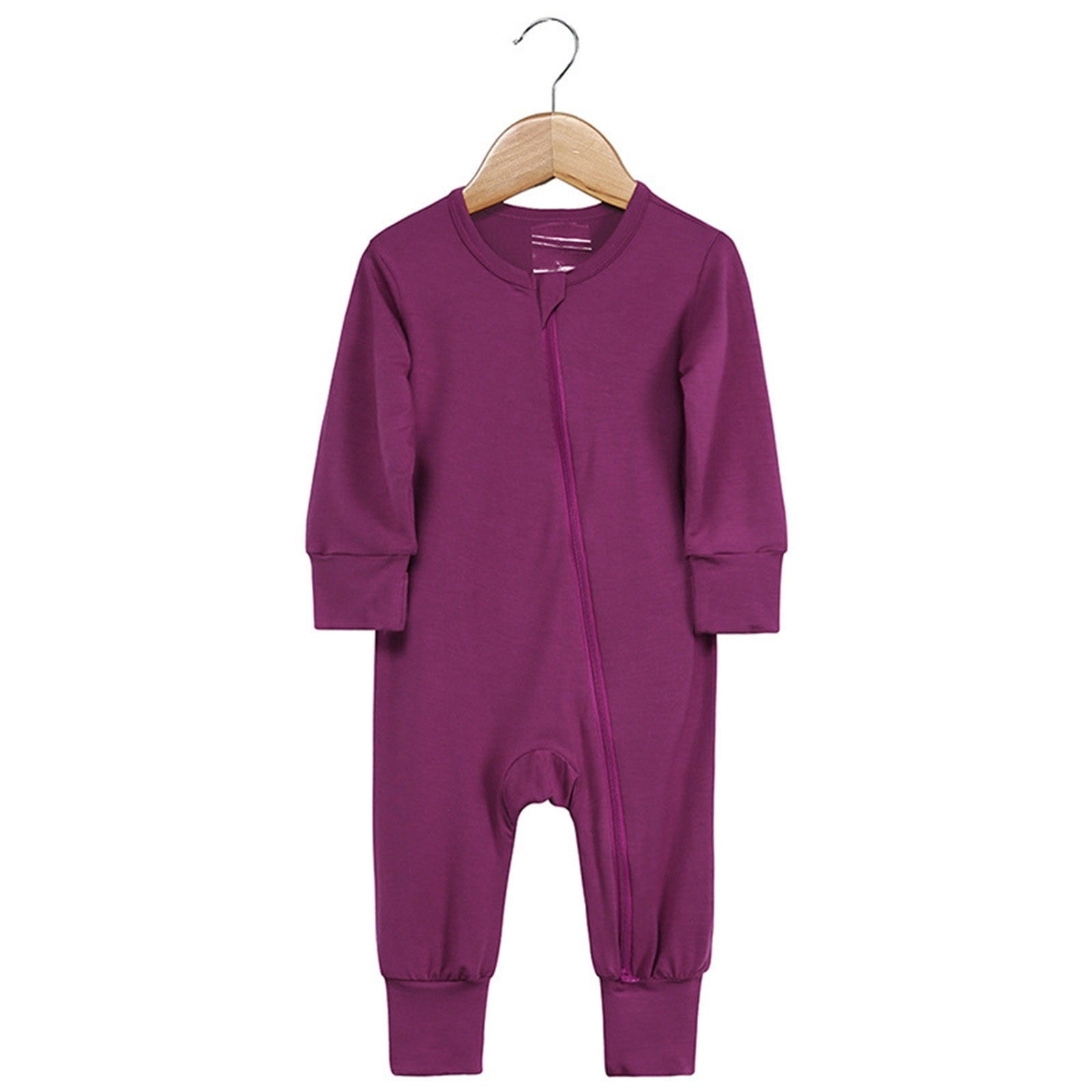 Footed Pajamas for Girls Baby Cotton Rompers Footed Pajamas Zipper Long Sleeve Sleeper Jumpsuit