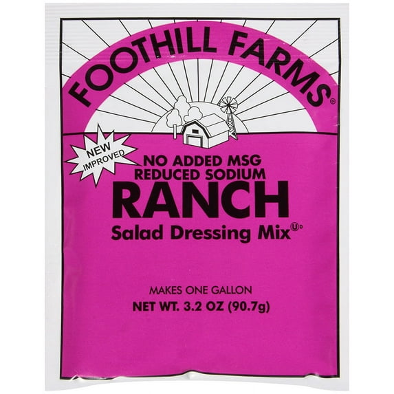 Foothill Farms, Dressing Mix Ranch No Msg Gluten Free Low Sodium, 3.2oz. (18 Count)