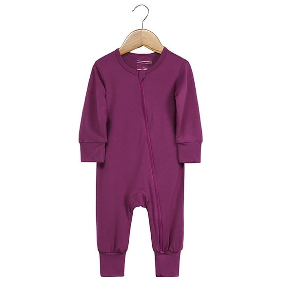 Footie Pajamas Baby Baby Cotton Rompers Footed Pajamas Zipper Long Sleeve Sleeper Jumpsuit Neutral Baby Clothes 3-6 Months