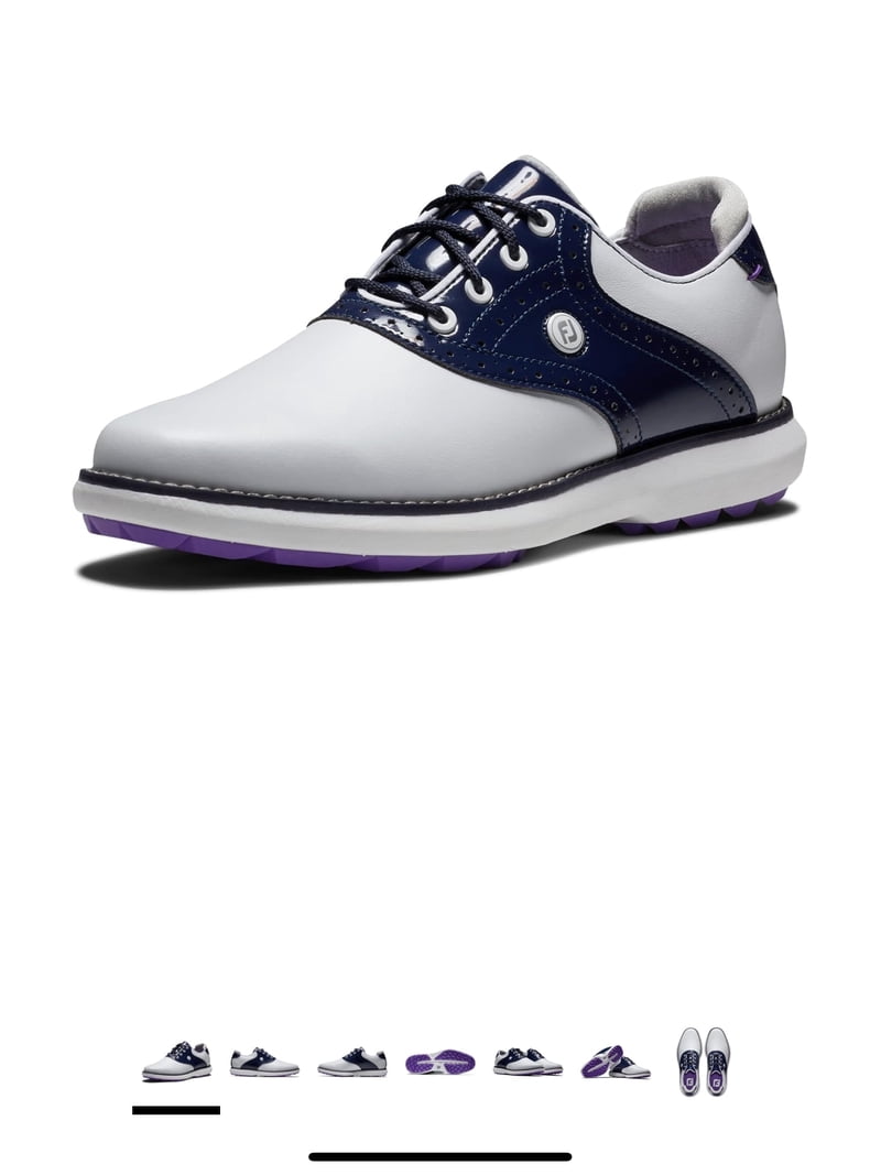FootJoy White and Navy Athletic Golf Shoes - Lace-Up Comfort FootJoy Fuel Sport Golf Shoes - White/Navy/Blue main image 4