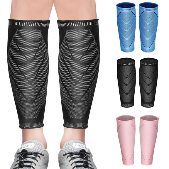 Footless Calf Compression Sleeves for Men & Women, Graduated Compression Leg Support for Shin Splints, Muscle Recovery, Varicose Vein Swelling, Running, Travel & Nursing
