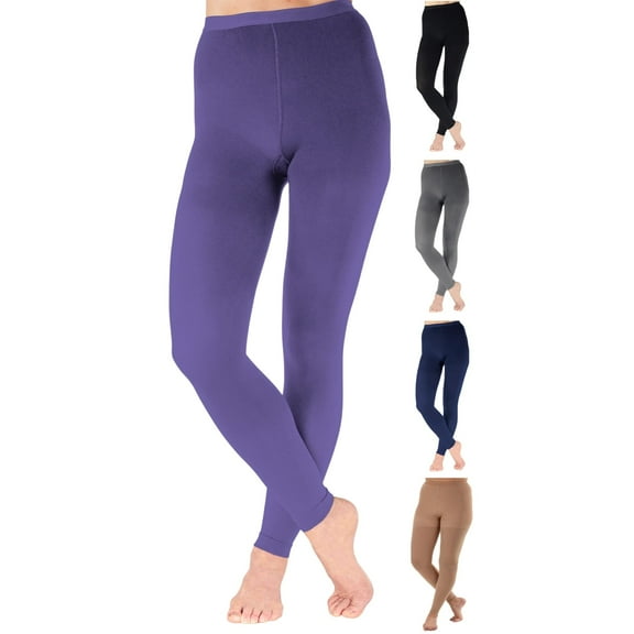 Footless Compression Tights for Women Circulation 20-30mmHg - Purple, Large