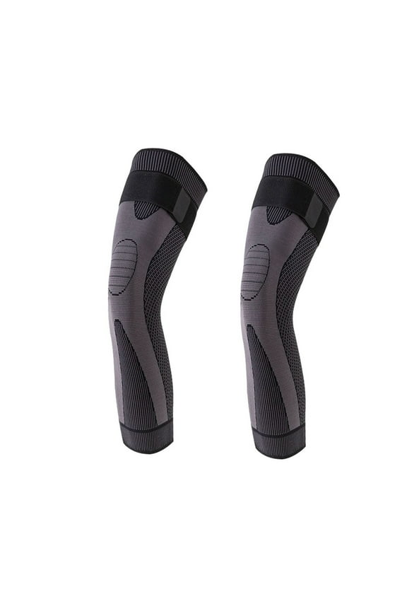 Footless Socks for Men & Women Compression Thigh-High Kneepads Unisex Color-Block Stretchy Self-Heated Long Tube-Sock