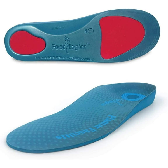 Footlogics Full-Length Orthotic Shoe Insoles with Built-in Raise for Heel Pain, Heel Spurs, Achilles Tendonitis, Ball of Foot Pain - Plantar Fasciitis, Pair, XL