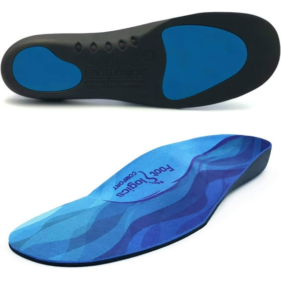 Footlogics Full-Length Orthotic Shoe Insoles with Arch Support for Plantar Fasciitis, Ball of Foot Pain, Flat Feet - Comfort Wear, Pair, XS