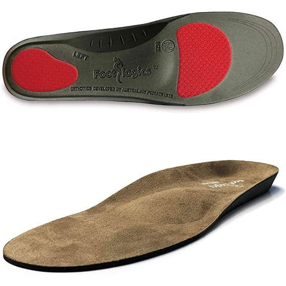 Footlogics Orthotic Shoe Insoles with Built-in Raise for Ball of Foot Pain, Morton’s Neuroma, Flat Feet - Metatarsalgia, Pair Full Length - L (Men's 10-11.5, Women's 11.5-13)