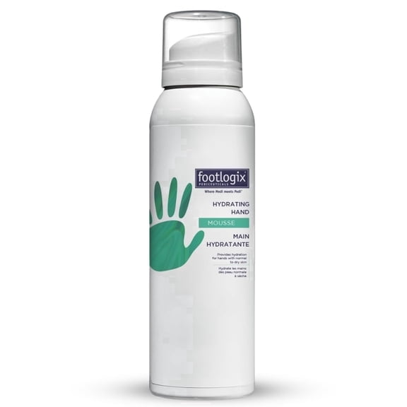 Footlogix Hydrating Hand Mousse Travel Size Hand Cream | Urea-Enriched Moisturizing Formula | Fast-Absorbing Lightweight Foam for Dry Hands | 4.23 oz