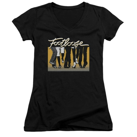 Footloose Dance Party Junior Women's V-Neck T-Shirt Black